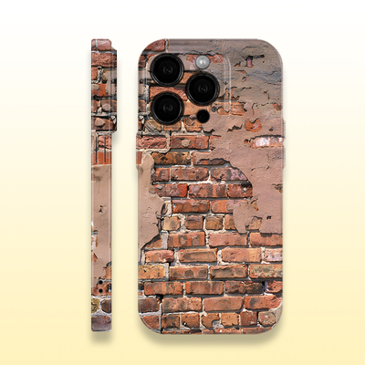 砖墙红砖滑面创意简约潮风菲林亮面硬壳手机壳适用苹果15红米k70荣耀90华为MATE60PRO防摔IQOONEO8软壳tubro3