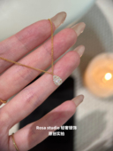 S925纯银轻奢爆款 水滴梨形围镶高级感项链