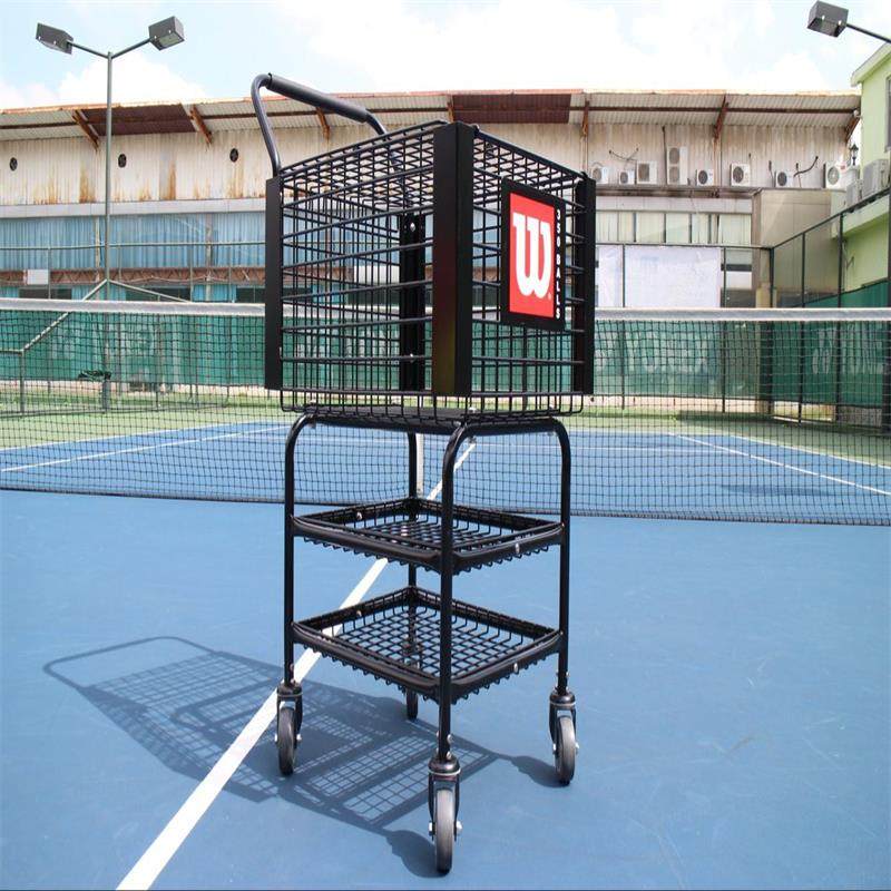 新款全黑色Wilson威尔胜网球教练车捡球车网球框捡球篮装球车