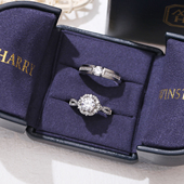 HW仿真奢华大钻戒男女婚礼仪式 婚戒一对道具活口结婚求婚群镶戒指