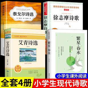 小学生现代诗歌繁星春水冰心艾青泰戈尔诗选徐志摩诗歌全集儿童文学散文读本诗集精选小学四年级下册阅读课外书的正版书籍