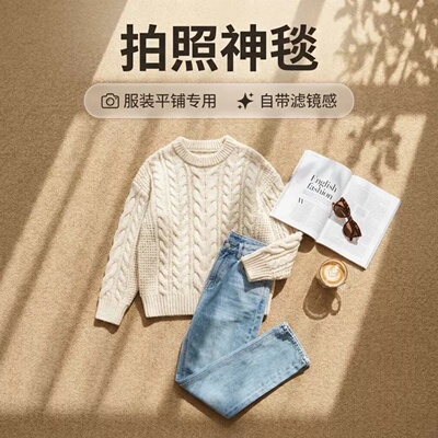 仿剑麻地毯客厅茶几毯可裁剪入户门垫服装店直播间拍照专用背景布