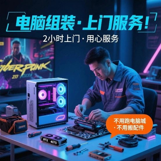 广东上门装机服务电脑DIY装机海景房ITX机箱组装走背线神光同步