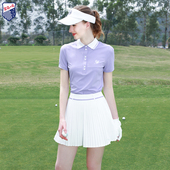 紫色短袖 女运动时尚 T恤速干上衣网球裙子女 球服装 ZG6高尔夫女装