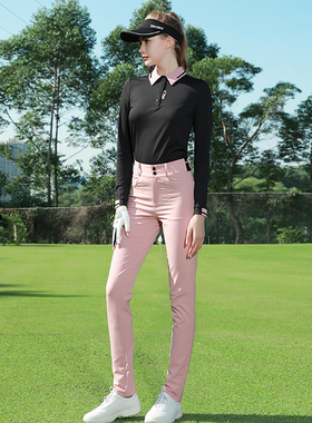 ZG6高尔夫女装球服装女运动球裤长袖黑色显瘦上衣粉色长裤女裤子