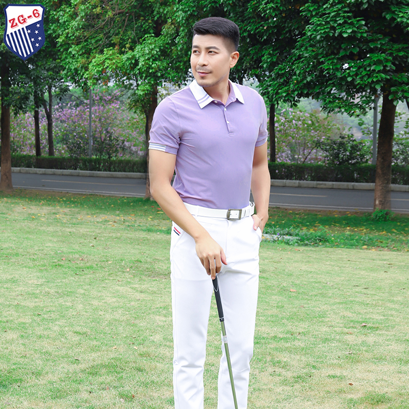 夏高爾夫服裝golf紫色球袖