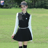显瘦速干T恤网球服女百褶裙 修身 ZG6高尔夫服装 女运动球衣黑色长袖