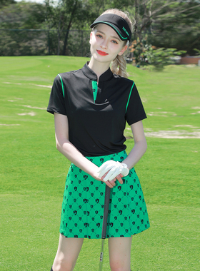 ZG6夏高尔夫女装球服装女速干显瘦上衣高端网球服女绿色golf女裙