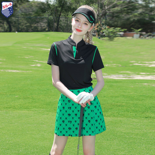 ZG6夏高尔夫女装球服装女速干显瘦上衣高端网球服女绿色golf女裙