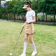 套装 女球服时尚 白色立领上衣网球服卡其短裙 ZG6高尔夫服装 夏季