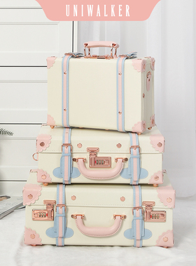 uniwalker复古密码手提箱行李箱登机迷你化妆箱清新16寸旅行箱女