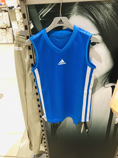 晶晶奥莱正品代购阿迪达斯大童篮球无袖短袖5884