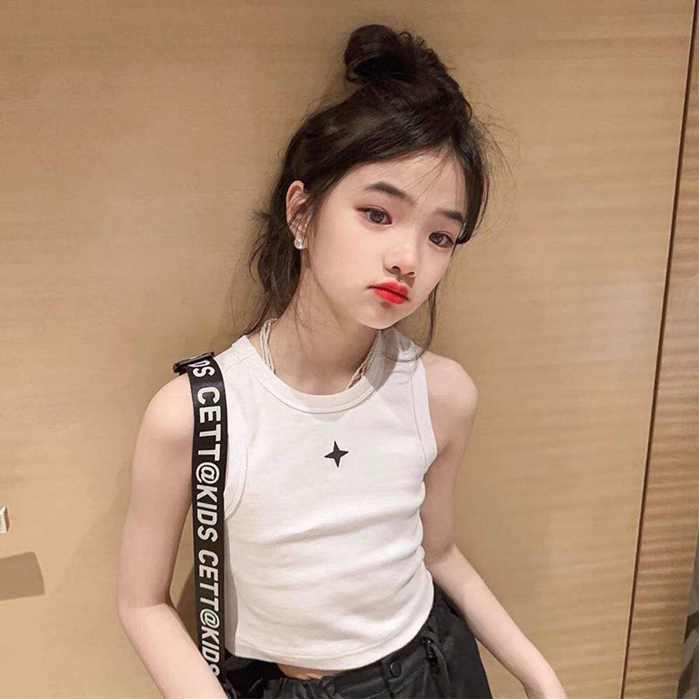 女童工字背心2025夏季新款图片