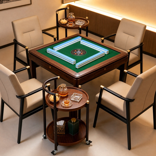 玛奇伦棋牌室专用可移动茶几麻将打牌带轮小推车沙发边几小型茶桌