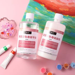 水溶丙烯颜料数字油画稀溜溜调和液缓干剂DIY油画辅料丝滑剂大瓶