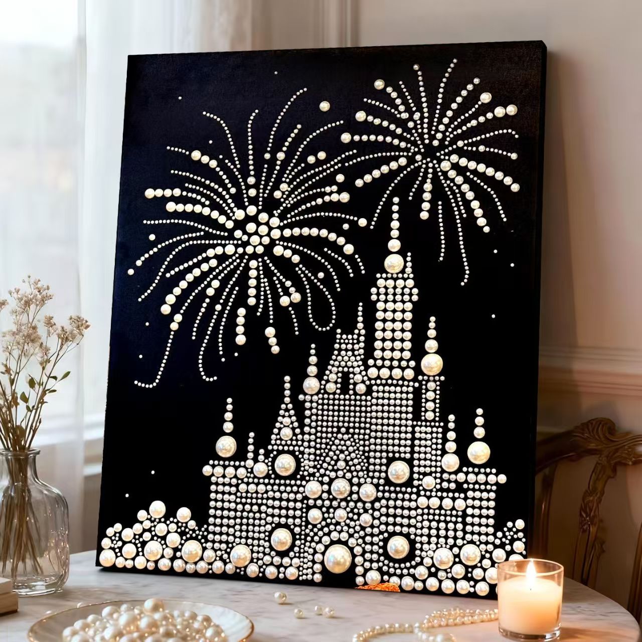 珍珠画闺蜜礼物新婚手工DIY