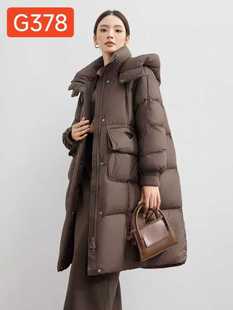 连帽冬季 中长款 韩版 新款 加厚过膝外套潮G378 羽绒服女2025年冬季