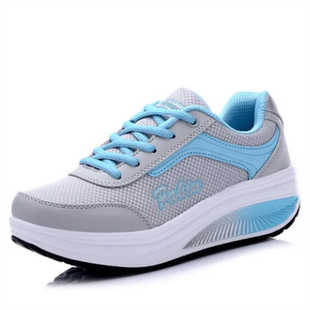 摇摇鞋 厚底品牌网面透气运动休闲鞋 软底不累脚布鞋 女2026春秋新款