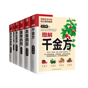 黄帝内经 汤头歌诀 遵生八笺 伤寒论偏方中医草药书籍基础理论养生书籍大全 神农本草经 千金方 全6册图解本草纲目