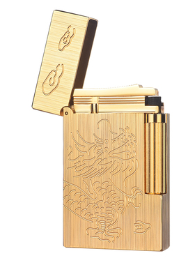 法国DUFAN都梵正品朗声打火机 飞龙在天 祥云金龙 三面刻男士正版