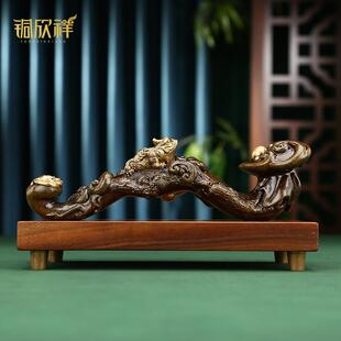 铜欣祥黄铜金蟾如意摆件家居办公室桌面装饰品工艺品铜如意