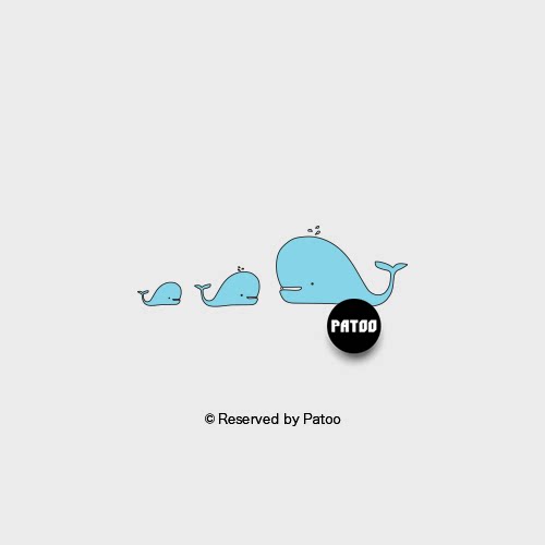 【PATOO怕痛】原创防水纹身贴 鲸鱼 Whale 可爱动物创意礼品蓝鲸