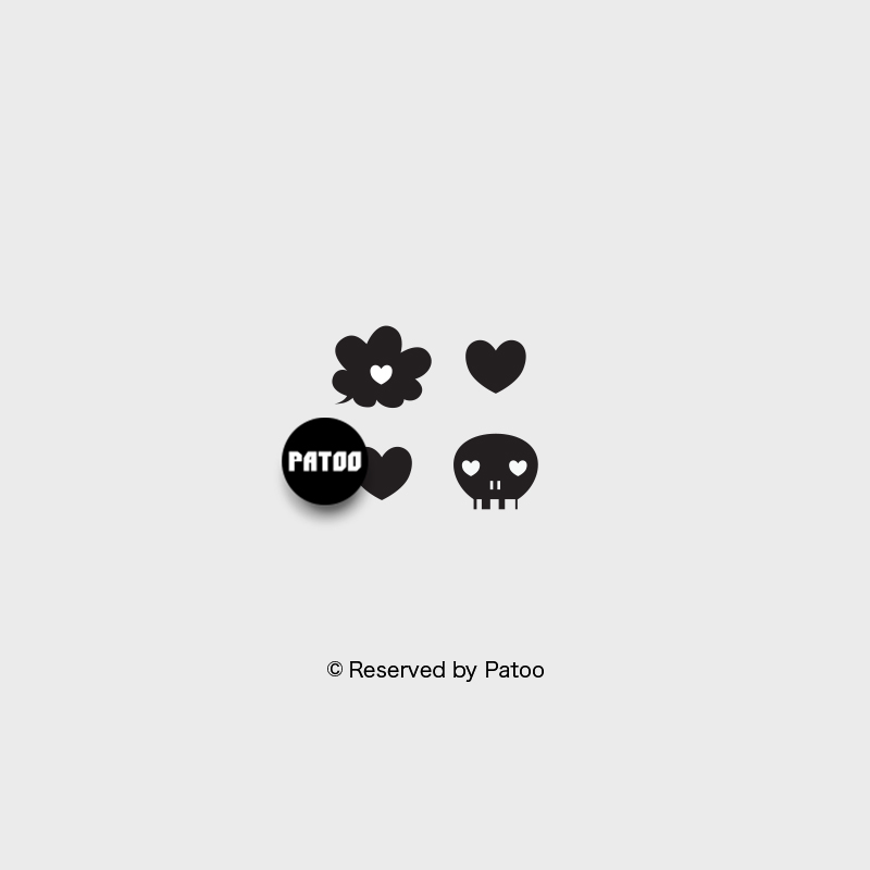 【PATOO怕痛】原创防水纹身贴 心组和 黑白 卡通 可爱