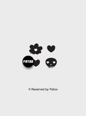 【PATOO怕痛】原创防水纹身贴 心组和 黑白 卡通 可爱