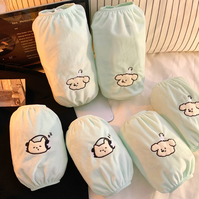 蓝色小狗袖套女上班耐脏防污成人秋冬季手臂套袖护袖新款学生写字