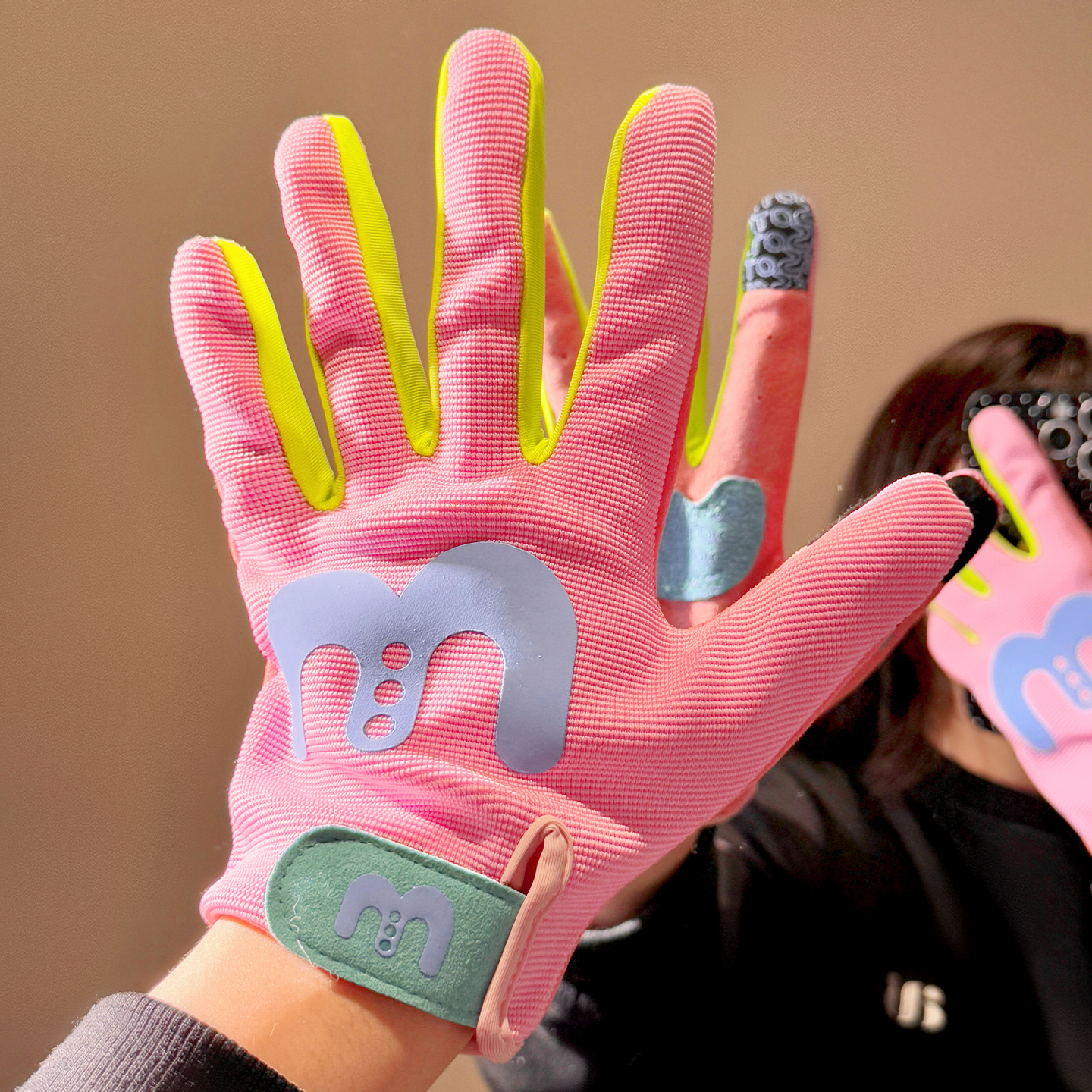 简约拼色骑行摩托车手套女四季通用防滑减震触屏户外骑车2025新款