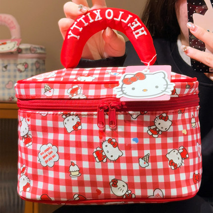 可爱hellokitty化妆包2025新款女便携大容量旅行洗漱品收纳袋手提