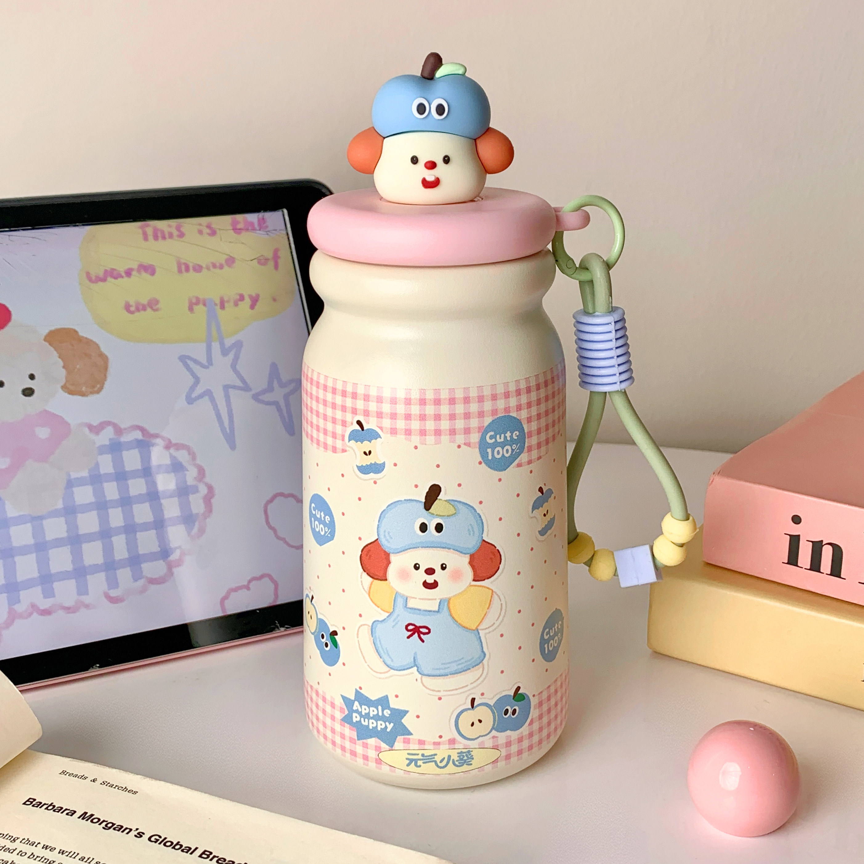 立体卡通小狗水杯高颜值保温杯女