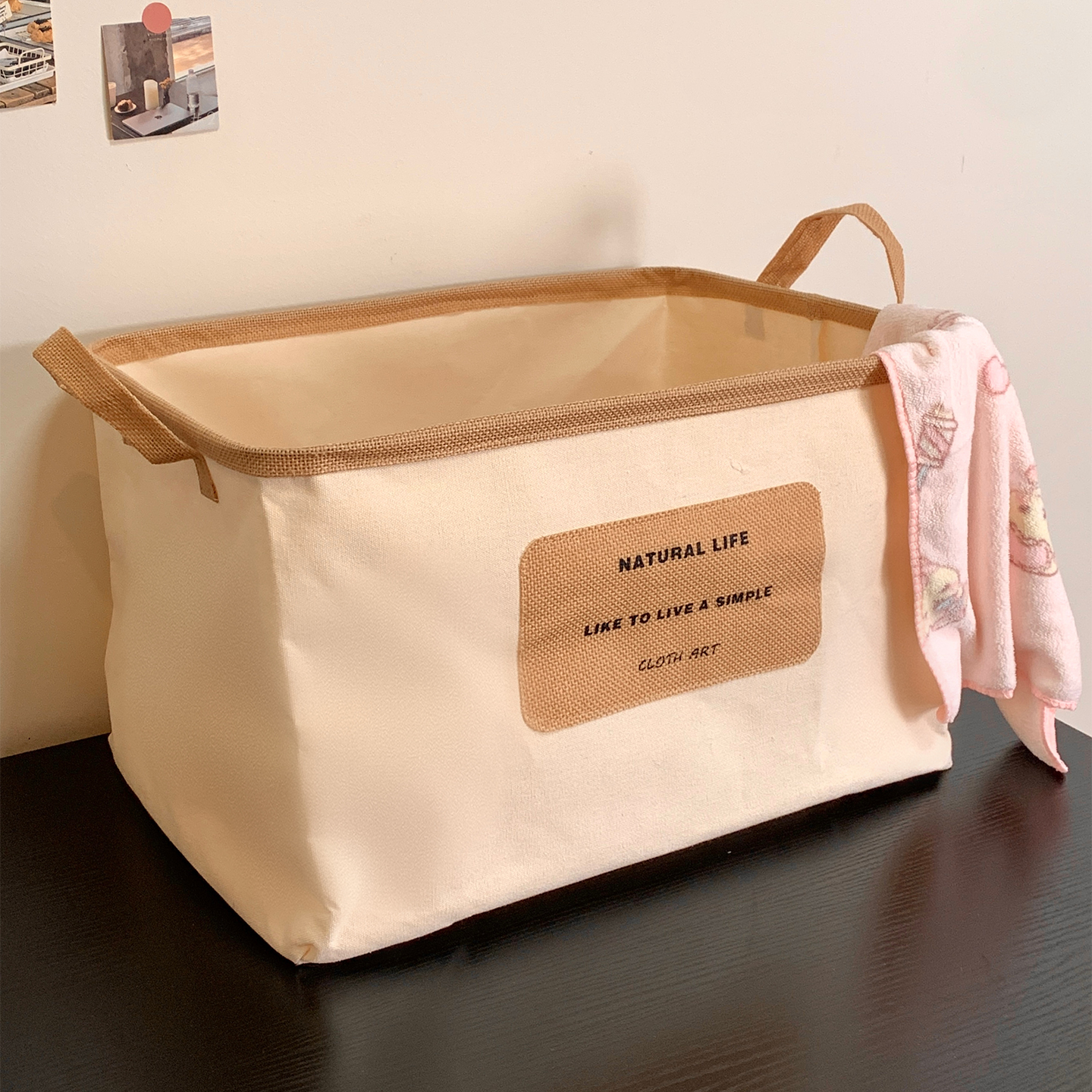 日式棉麻布艺收纳筐大容量储物箱
