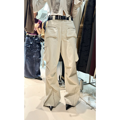Esu2024春夏新品时髦个性小众设计多口袋造型工装裤洋气百搭长裤