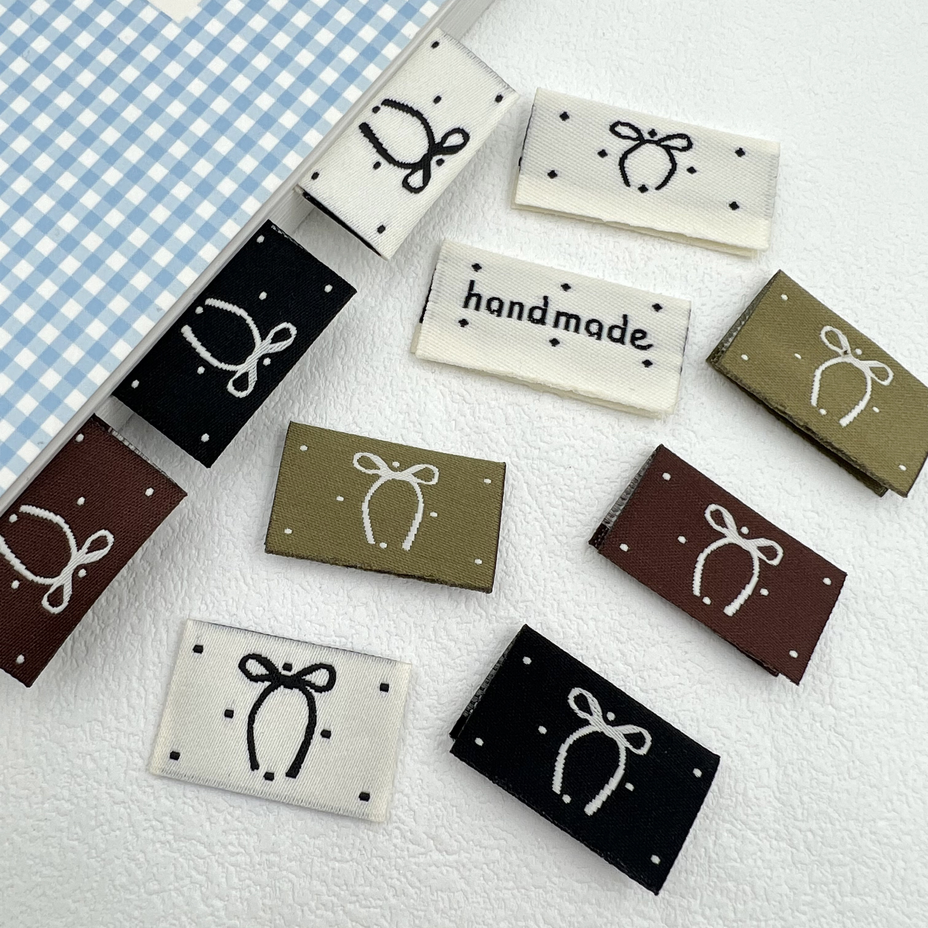 波点蝴蝶结对折标发圈标织唛领标包包发饰服装辅料标签领标袜口标,居家布艺,布贴,淘宝优惠券,粉丝福利购,淘宝优惠卷