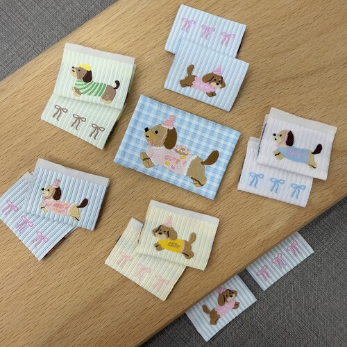 现货腊肠狗原创布标织唛领标包包布标服装辅料标签商标领标新品