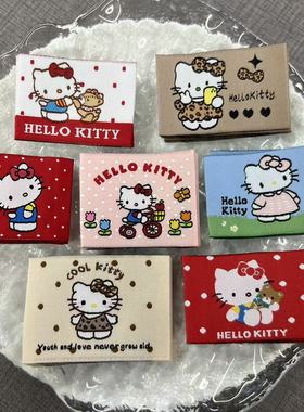 新款KITTY布标服装辅料标签商标领标新品袜口标卡通现货个性装饰