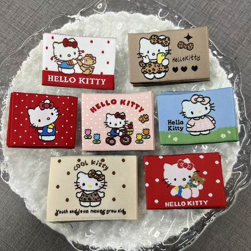 新款KITTY布标服装辅料标签商标领标新品袜口标卡通现货个性装饰