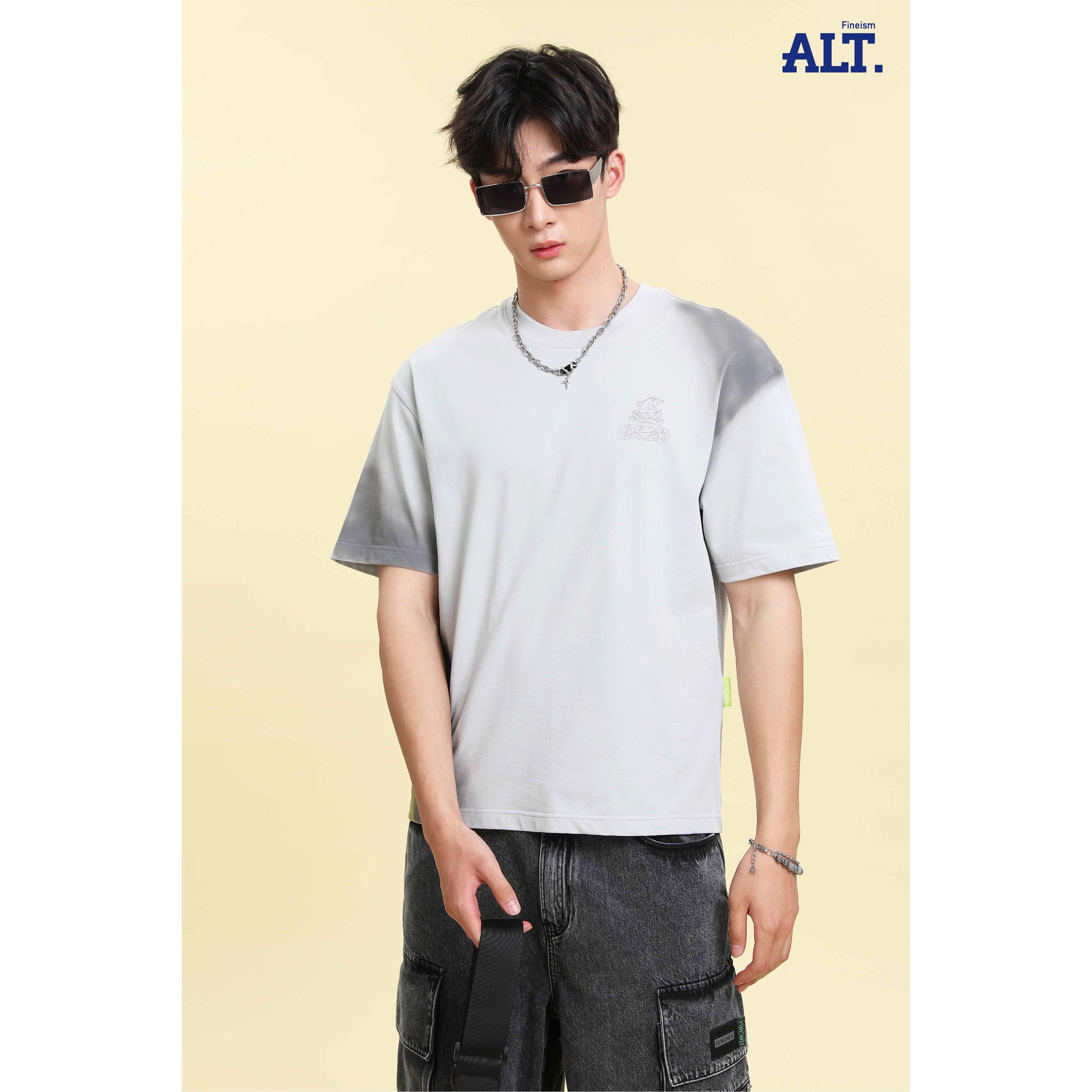 ALT阿恩藍(lán)拓2024夏季寬松圓領(lǐng)T恤AC30534801原339專柜正品