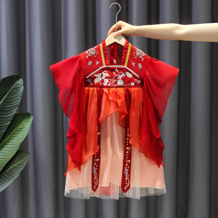 Children's Tang Suit, Girls' Hanfu, Ancient Style Super Fairy Outfit, 2023 New Style Ruqun, Baby Girl's Ancient Costume, Ethnic Style Children's Clothing