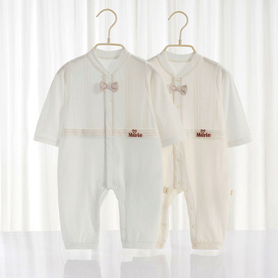 心欣宝夏季纯棉新生儿连体哈衣