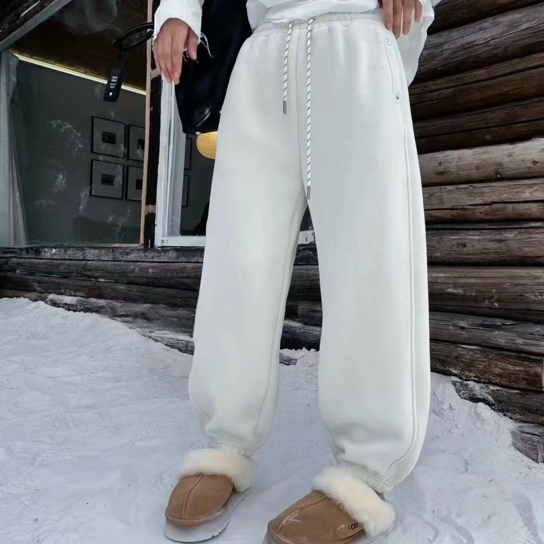 冬季新款休闲裤女宽松百搭束脚裤高腰显瘦洋气加厚减龄彩色哈伦裤