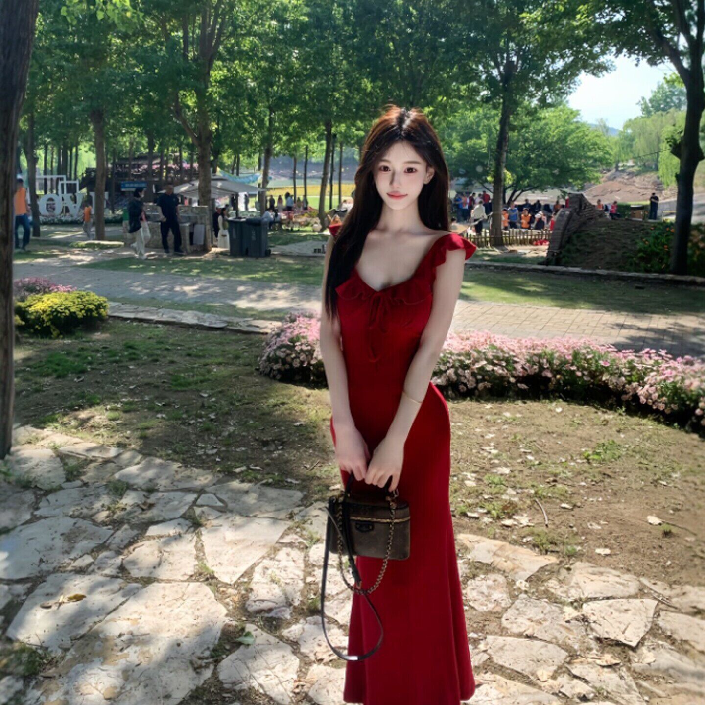 御姐风独特超好看红色修身包臀吊带连衣裙绝美不撞款长裙2026夏季