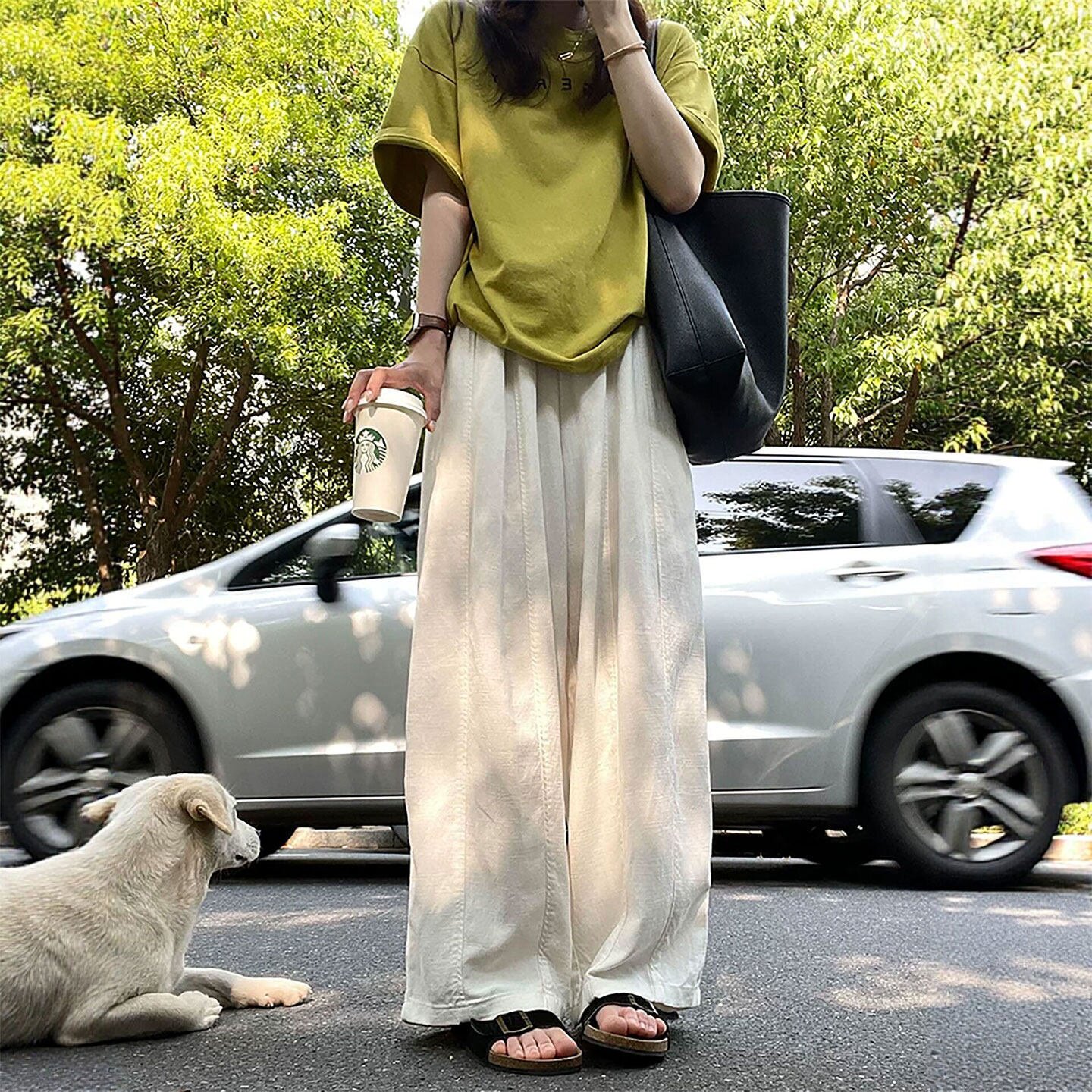 日系亚麻阔腿裤女夏季薄款2026新款高腰宽松垂感老钱风棉麻弯刀裤