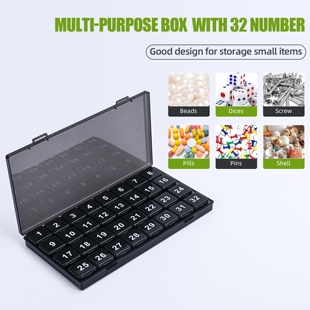 大容量30天便携独立小分格药盒 32格药盒随身药片一周分装收纳盒