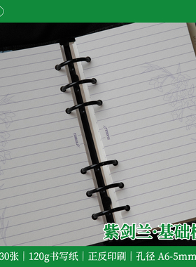 A6per｜紫剑兰 基础横线 极简内页 摘抄内页 手帐替换内芯 A6内页