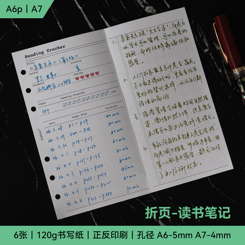 A7 A6per｜读书笔记折页 播客纪录片观影阅读记录跟踪摘抄法文格