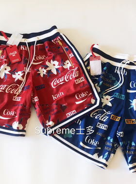 [现货]KITH X COCA-COLA X MITCHELL & NESS MESH SHORT 联名短裤
