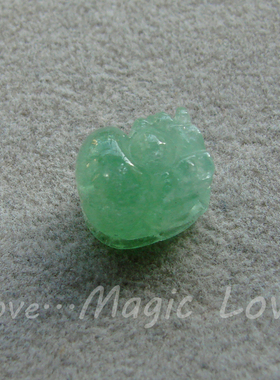 【Magic Love】天然糖果薄荷绿色碧玺貔貅通孔配件◎多棉裂特价