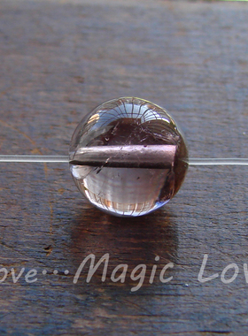 【Magic Love】天然近玻璃体粉紫渐变色碧玺10mm大圆珠单珠◎特价